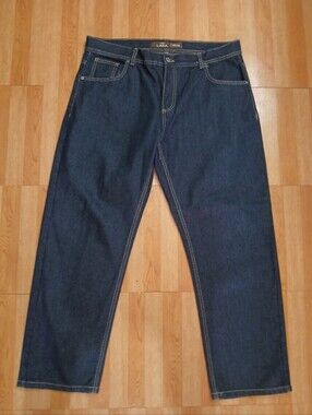 Men's Dark Blue Relaxed Fit Jeans - 38 × 30